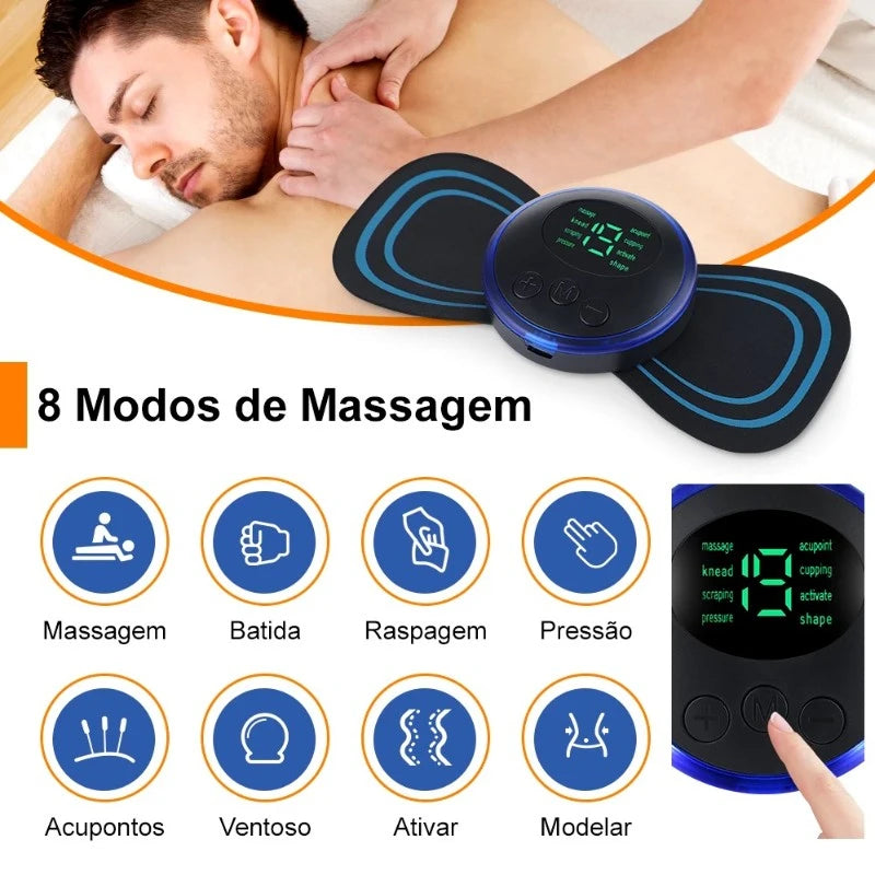 Mini Massageador EMS Estimulador Elétrico De Pescoço Portátil Para Alívio Da Dor Muscular Cervical