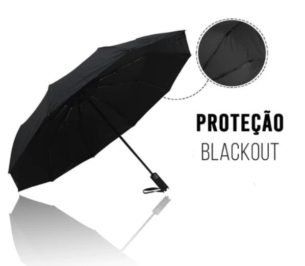 Guarda Chuva Automático, Reforçado Contra Vento e Proteção Solar Blackout