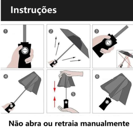 Guarda Chuva Automático, Reforçado Contra Vento e Proteção Solar Blackout